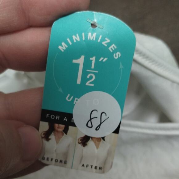 Bali Size 40DDD Minimizer Underwire Bra White Floral Lace Full Coverage 3385 NWT - Picture 6 of 6